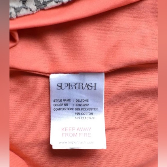 SUPERTRASH Grey & White Mini Dress w/ woven motif. XL - Picture 3 of 9